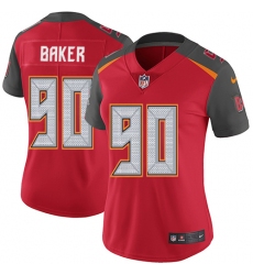 Women's Nike Tampa Bay Buccaneers #90 Chris Baker Red Team Color Vapor Untouchable Limited Player NFL Jersey