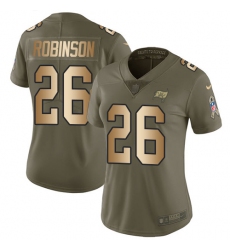Women's Nike Tampa Bay Buccaneers #26 Josh Robinson Limited Olive/Gold 2017 Salute to Service NFL Jersey