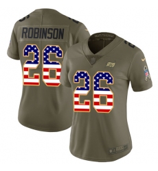Women's Nike Tampa Bay Buccaneers #26 Josh Robinson Limited Olive/USA Flag 2017 Salute to Service NFL Jersey