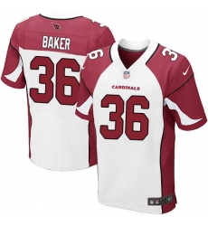 Men's Nike Arizona Cardinals #36 Budda Baker Elite White NFL Jersey