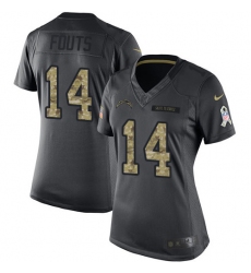 Women's Nike Los Angeles Chargers #14 Dan Fouts Limited Black 2016 Salute to Service NFL Jersey