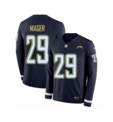 Youth Nike Los Angeles Chargers #29 Craig Mager Limited Navy Blue Therma Long Sleeve NFL Jersey
