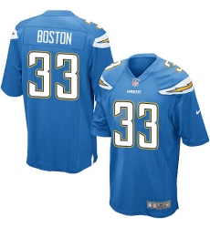 Men's Nike Los Angeles Chargers #33 Tre Boston Game Electric Blue Alternate NFL Jersey