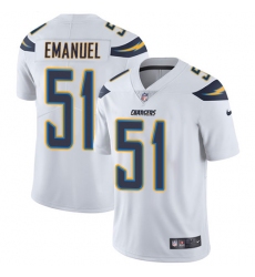 Men's Nike Los Angeles Chargers #51 Kyle Emanuel White Vapor Untouchable Limited Player NFL Jersey