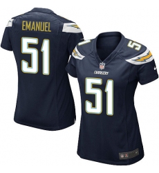 Women's Nike Los Angeles Chargers #51 Kyle Emanuel Game Navy Blue Team Color NFL Jersey