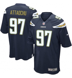 Men's Nike Los Angeles Chargers #97 Jeremiah Attaochu Game Navy Blue Team Color NFL Jersey
