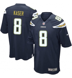 Men's Nike Los Angeles Chargers #8 Drew Kaser Game Navy Blue Team Color NFL Jersey