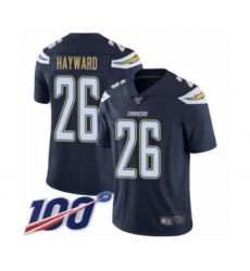 Men's Los Angeles Chargers #26 Casey Hayward Navy Blue Team Color Vapor Untouchable Limited Player 100th Season Football Jersey