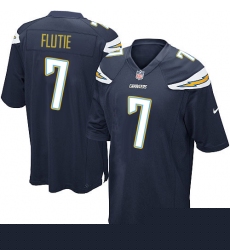 Men's Nike Los Angeles Chargers #7 Doug Flutie Game Navy Blue Team Color NFL Jersey