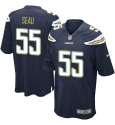 Men's Nike Los Angeles Chargers #55 Junior Seau Game Navy Blue Team Color NFL Jersey