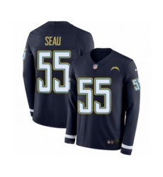 Youth Nike Los Angeles Chargers #55 Junior Seau Limited Navy Blue Therma Long Sleeve NFL Jersey