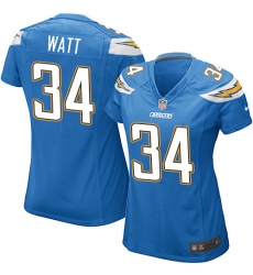 Women's Nike Los Angeles Chargers #34 Derek Watt Game Electric Blue Alternate NFL Jersey
