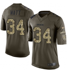 Youth Nike Los Angeles Chargers #34 Derek Watt Elite Green Salute to Service NFL Jersey