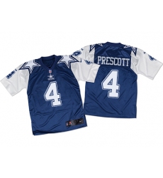Men's Nike Dallas Cowboys #4 Dak Prescott Elite Navy/White Throwback NFL Jersey