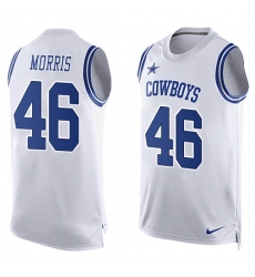 Men's Nike Dallas Cowboys #46 Alfred Morris Limited White Player Name & Number Tank Top NFL Jersey