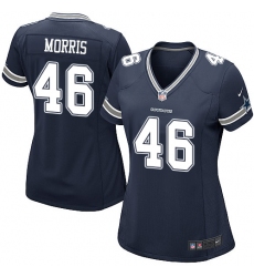 Women's Nike Dallas Cowboys #46 Alfred Morris Game Navy Blue Team Color NFL Jersey