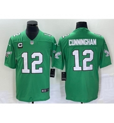 Men's Nike Philadelphia Eagles #12 Randall Cunningham Green C 2023 Vapor Limited Throwback Jersey