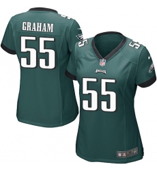 Women's Nike Philadelphia Eagles #55 Brandon Graham Game Midnight Green Team Color NFL Jersey