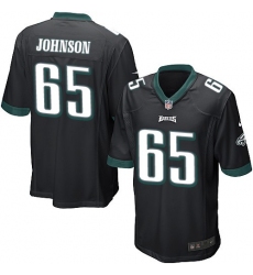 Men's Nike Philadelphia Eagles #65 Lane Johnson Game Black Alternate NFL Jersey
