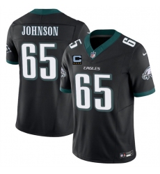 Men's Philadelphia Eagles #65 Lane Johnson Black 2025 F.U.S.E. With 4-Star C Vapor Untouchable Limited Throwback Stitched Football Jersey