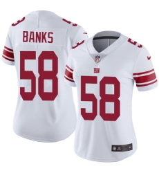 Women's Nike New York Giants #58 Carl Banks Elite White NFL Jersey
