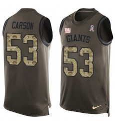 Men's Nike New York Giants #53 Harry Carson Limited Green Salute to Service Tank Top NFL Jersey