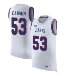 Men's Nike New York Giants #53 Harry Carson Limited White Rush Player Name & Number Tank Top NFL Jersey