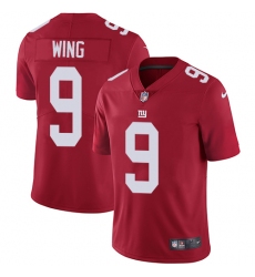Men's Nike New York Giants #9 Brad Wing Red Alternate Vapor Untouchable Limited Player NFL Jersey