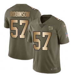 Youth Nike New York Giants #57 Keenan Robinson Limited Olive/Gold 2017 Salute to Service NFL Jersey