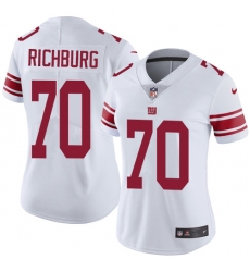 Women's Nike New York Giants #70 Weston Richburg Elite White NFL Jersey