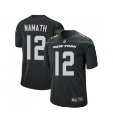 Men's New York Jets #12 Joe Namath Game Black Alternate Football Jersey