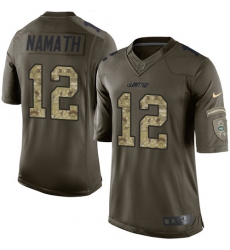 Men's Nike New York Jets #12 Joe Namath Elite Green Salute to Service NFL Jersey