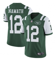 Youth Nike New York Jets #12 Joe Namath Elite Green Team Color NFL Jersey