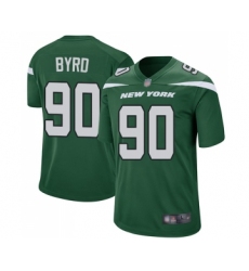 Men's New York Jets #90 Dennis Byrd Game Green Team Color Football Jersey