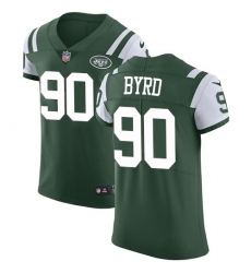 Men's Nike New York Jets #90 Dennis Byrd Elite Green Team Color NFL Jersey