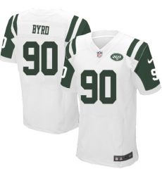 Men's Nike New York Jets #90 Dennis Byrd Elite White NFL Jersey