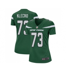 Women's New York Jets #73 Joe Klecko Game Green Team Color Football Jersey