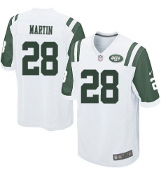 Men's Nike New York Jets #28 Curtis Martin Game White NFL Jersey