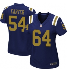 Women's Nike New York Jets #54 Bruce Carter Elite Navy Blue Alternate NFL Jersey