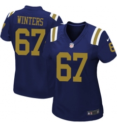 Women's Nike New York Jets #67 Brian Winters Elite Navy Blue Alternate NFL Jersey