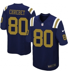 Youth Nike New York Jets #80 Wayne Chrebet Elite Navy Blue Alternate NFL Jersey