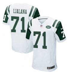 Men's Nike New York Jets #71 Ben Ijalana Elite White NFL Jersey
