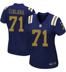 Women's Nike New York Jets #71 Ben Ijalana Elite Navy Blue Alternate NFL Jersey