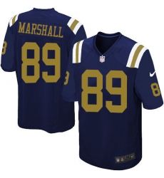 Youth Nike New York Jets #89 Jalin Marshall Elite Navy Blue Alternate NFL Jersey