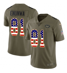 Men's Nike New York Jets #81 Quincy Enunwa Limited Olive/USA Flag 2017 Salute to Service NFL Jersey
