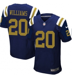 Men's Nike New York Jets #20 Marcus Williams Elite Navy Blue Alternate NFL Jersey
