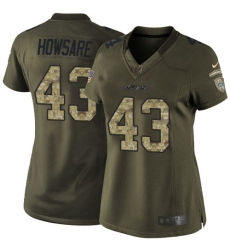 Women's Nike New York Jets #43 Julian Howsare Elite Green Salute to Service NFL Jersey