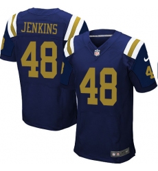 Men's Nike New York Jets #48 Jordan Jenkins Elite Navy Blue Alternate NFL Jersey