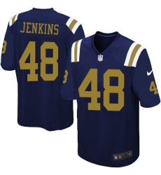 Youth Nike New York Jets #48 Jordan Jenkins Elite Navy Blue Alternate NFL Jersey