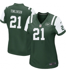 Women's Nike New York Jets #21 LaDainian Tomlinson Game Green Team Color NFL Jersey